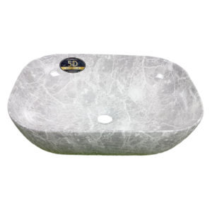 Marble-Pattern Countertop Wash Basin