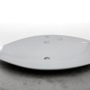 Curved Leaf-Inspired Ceramic Vessel Sink